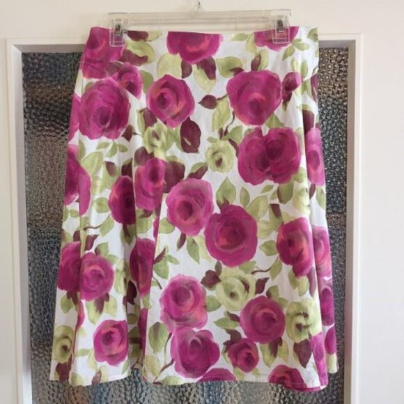 TWO Cotton Poplin A-line Skirts, Vibrant Prints by CC Outlaw, sz M Summertime - Picture 4 of 16